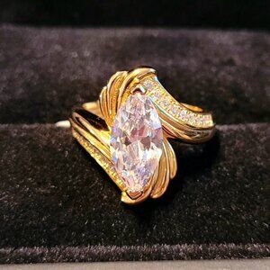 Jeulia Bypass Marquise Cut Sterling Silver Ring Size 4.5